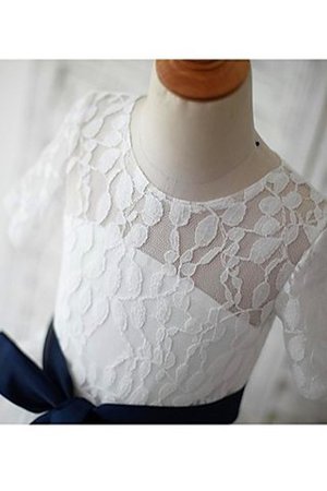 Prinzessin Halbe Ärmeln Ärmellos Bodenlanges Blumenmädchenkleid mit Blume - Bild 4