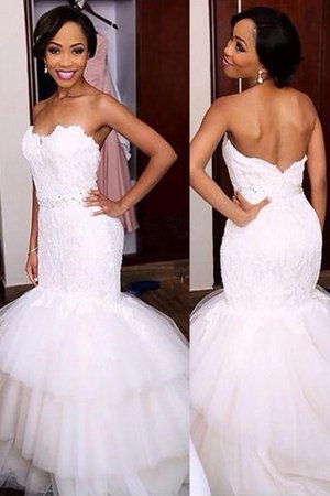 Clasico Vestido de Novia de Cola Corte de Sin mangas de Natural - Foto 1