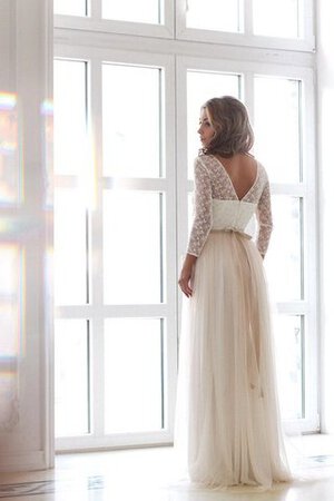 Tüll a linie Dom Juwel Ausschnitt modisches Brautkleid mit Schaufel Ausschnitt - Bild 2