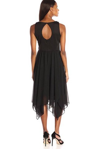 Paillettenbesetztes Reißverschluss normale Taille Tüll A-Line knielanges Brautjungfernkleid - Bild 2