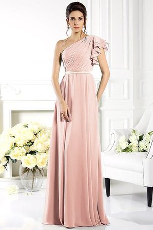 A Linie Prinzessin Ärmelloses Bodenlanges Brautjungfernkleid mit Rüschen - Bild 21