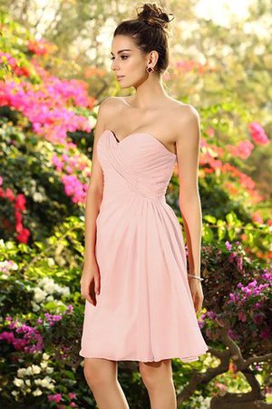 Normale Taille Ärmelloses Chiffon Drapiertes Knielanges Brautjungfernkleid - Bild 21