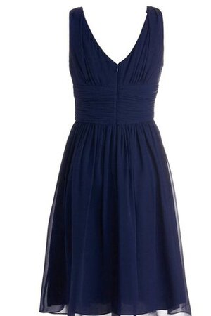 Vestido de Dama de Honor de Corte-A de Plisado de Cremallera de Natural de Corto - Foto 4