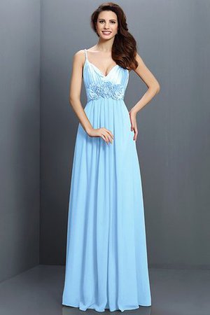 Robe demoiselle d'honneur longue a-ligne de col en v avec sans manches de princesse - Photo 17