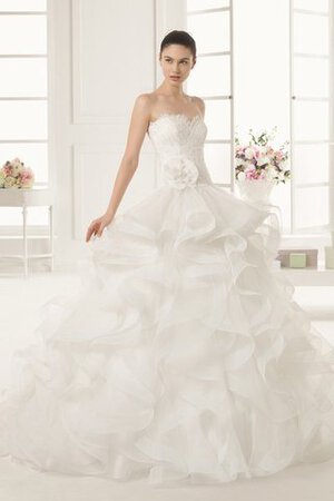 Halle Reißverschluss anständiges bodenlanges luxus Brautkleid mit Blume - Bild 1