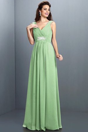 Ärmellos Prinzessin Anständiges Brautjungfernkleid aus Chiffon mit Drapierung - Bild 25