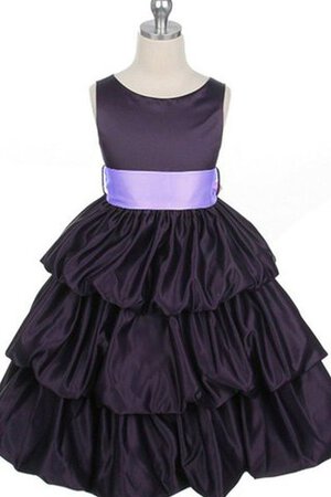 Ärmelloses a linie Blumenmädchenkleid aus Taft mit Rüschen - Bild 1