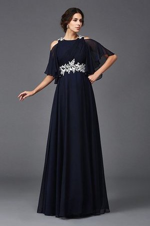 Breiter Träger Spaghetti Träger Reißverschluss A-Line Brautmutterkleid aus Chiffon - Bild 4