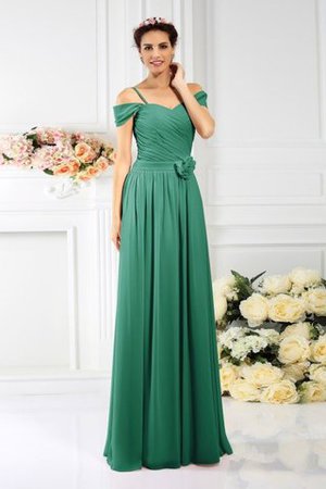 Chiffon Drapiertes Anständiges Bodenlanges Brautjungfernkleid mit Empire Taille - Bild 9