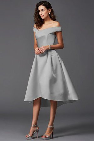 A Linie Schulterfrei Hoch Niedrig Rocklänge-asymmetrisches Mini Brautjungfernkleid - Bild 29