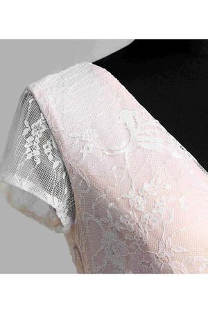 Robe de mariée informel elégant en dentelle a-ligne avec manche courte - Photo 10