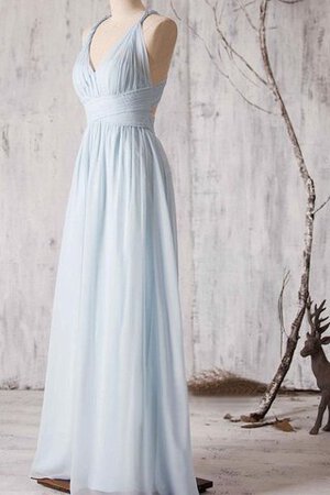 Chiffon gerüschtes romantisches schlichtes sexy Brautjungfernkleid mit kreuz - Bild 2