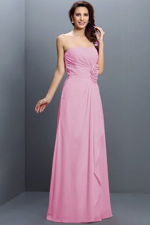 Robe demoiselle d'honneur longue de bustier avec zip avec fleurs en chiffon - Photo 20