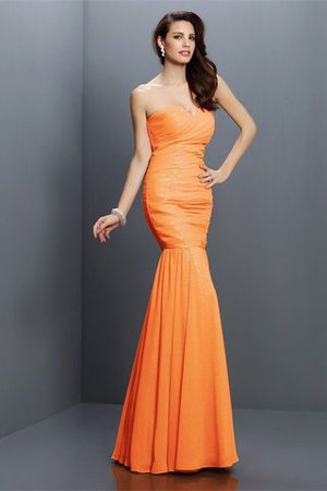 Chiffon Plissiertes Bodenlanges Brautjungfernkleid mit Herz-Ausschnitt mit Empire Taille - Bild 20