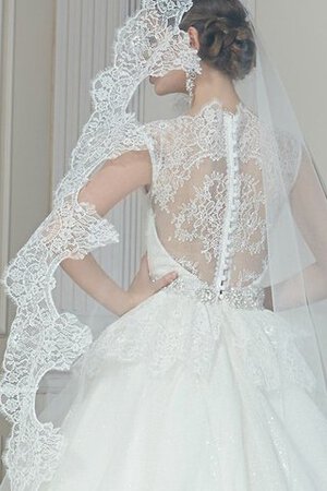 A-Line zeitloses Duchesse-Linie Reißverschluss luxus Brautkleid mit Pailletten - Bild 5