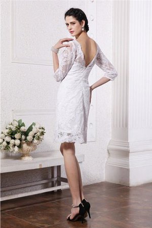 Bateau Rückenfreies Enganliegendes Stilvolles Brautkleid mit Halben Ärmeln - Bild 2