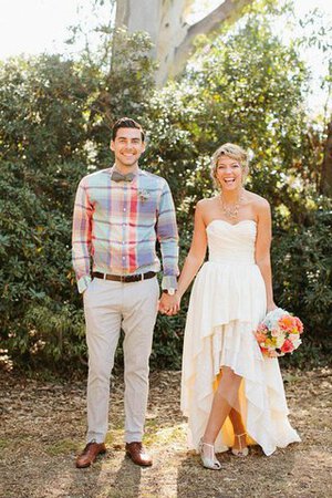 Romántico Vestido de Novia de Corte-A en Gasa de Encaje Adorno - Foto 4