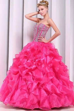 Robe de quinceanera à la mode naturel manche nulle de mode de bal longueur au ras du sol - Photo 4