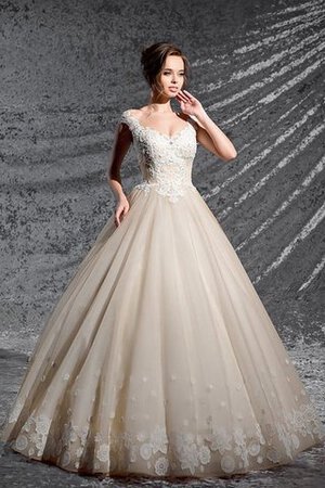 Robe de mariée plissage naturel de mode de bal en organza decoration en fleur - Photo 1