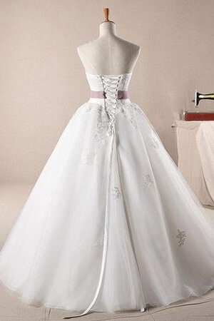 Abito da Sposa A Terra con Applique Fuori dalla spalla monospalla Lungo in Organza - Foto 4