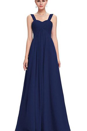 Robe demoiselle d'honneur plissage cordon manche nulle avec chiffon de col en cœur - Photo 1