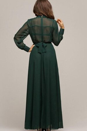 Abito mamma Sposa A-Line con Maniche Lunghe con Perline Lungo con Piega in Chiffon - Foto 3