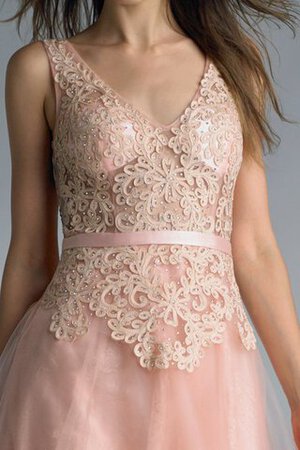 Schlüsselloch Rücken Tüll Herz-Ausschnitt A Linie Perlenbesetztes Ballkleid mit Jacke - Bild 3