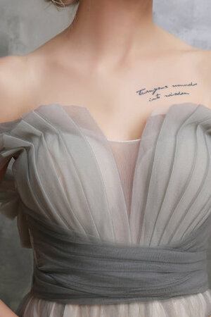 Tüll Herrlich Romantisches Brautkleid mit Gürtel mit Schmetterlingsknoten - Bild 3