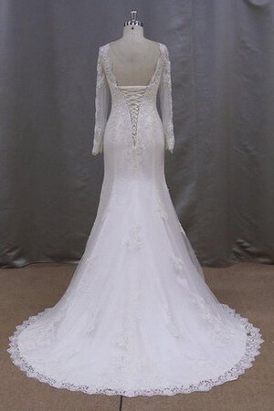 Vestido de Novia de Corte Sirena de Escote con cuello Alto de Manga suelta de Cola Corte - Foto 3