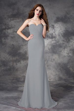 Robe demoiselle d'honneur longue naturel de sirène avec chiffon ruché - Photo 27
