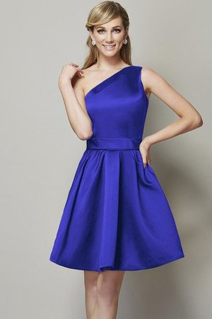 Vestido de Dama de Honor en Satén de Natural de Un sólo hombro de Cremallera - Foto 25