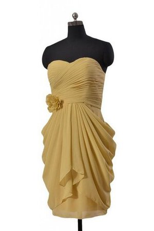 A linie natürliche Taile Chiffon mini Brautjungfernkleid mit Reißverschluss - Bild 2