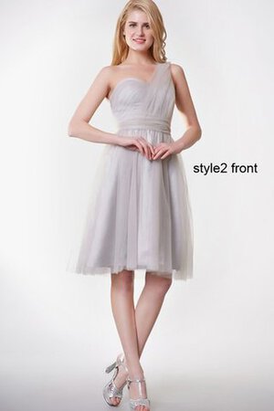 Vestido de Dama de Honor de Corte-A de Volantes Adorno de Plisado de Fajas con Cintas - Foto 3