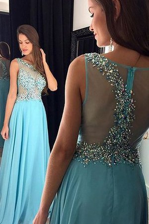 A Linie Ärmelloses Perlenbesetztes Bodenlanges Anständiges Abendkleid - Bild 1