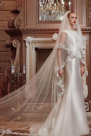 Ärmelloses A-Line Satin bodenlanges konservatives Brautkleid mit offenen Rücken - Bild 4