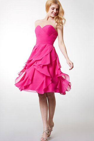 Robe demoiselle d'honneur facile plissage avec sans manches ruché de lotus - Photo 2