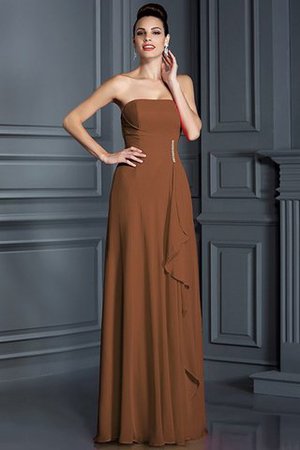 Abito da Damigella Lungo A-Line in Chiffon Principessa Alta Vita - Foto 4
