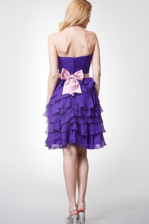 Chiffon Ärmelloses mini informelles bescheidenes Brautjungfernkleid mit Rüschen - Bild 2