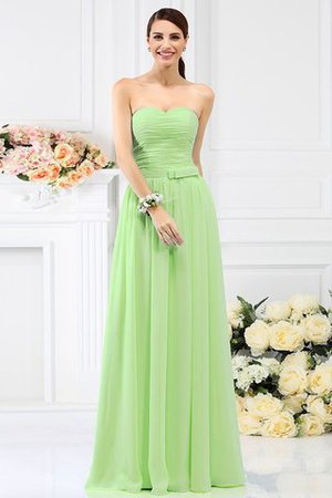 Drapiertes Prinzessin A Linie Bodenlanges Brautjungfernkleid aus Chiffon - Bild 26