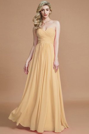 Natürliche Taile Prinzessin Bodenlanges Brautjungfernkleid ohne Ärmeln mit Herz-Ausschnitt - Bild 17