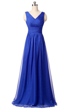 Robe de bal ruchés plongeants jusqu'au sol en satin extensible populaire romantique - Photo 1