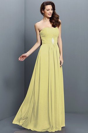Robe demoiselle d'honneur longue de bustier jusqu'au sol fermeutre eclair a-ligne - Photo 8