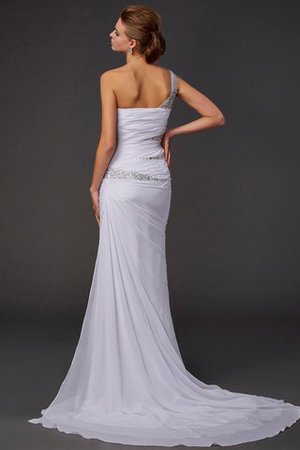 Robe de soirée longue avec perle en forme de traîne courte d'épaule asymétrique - Photo 2