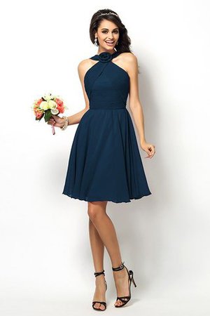 Robe demoiselle d'honneur naturel bref de col haut ligne a de princesse - Photo 10