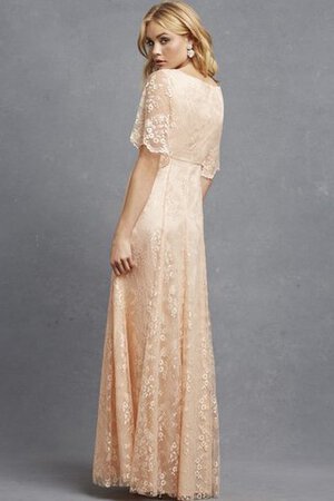 Robe demoiselle d'honneur romantique ligne a avec décoration dentelle manche nulle de col en v - Photo 3