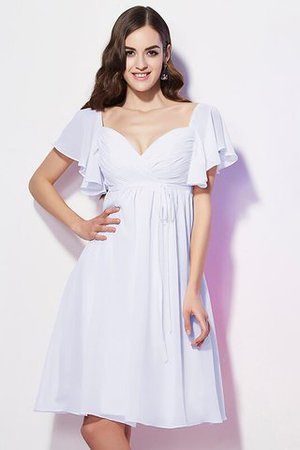 Robe demoiselle d'honneur bref en chiffon avec manche courte collant de lotus - Photo 29