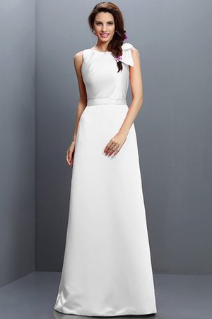Robe demoiselle d'honneur longue en forme fermeutre eclair col en bateau en satin - Photo 29