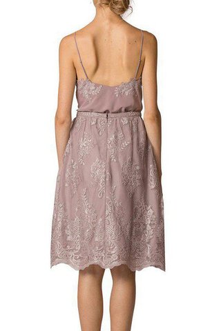 Robe demoiselle d'honneur facile v encolure au niveau de genou bretelles spaghetti a-ligne - Photo 2