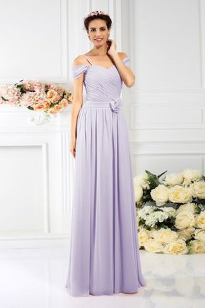 Chiffon Drapiertes Anständiges Bodenlanges Brautjungfernkleid mit Empire Taille - Bild 19