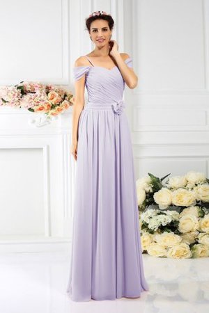 Robe demoiselle d'honneur plissage de princesse manche nulle en chiffon avec zip - Photo 19